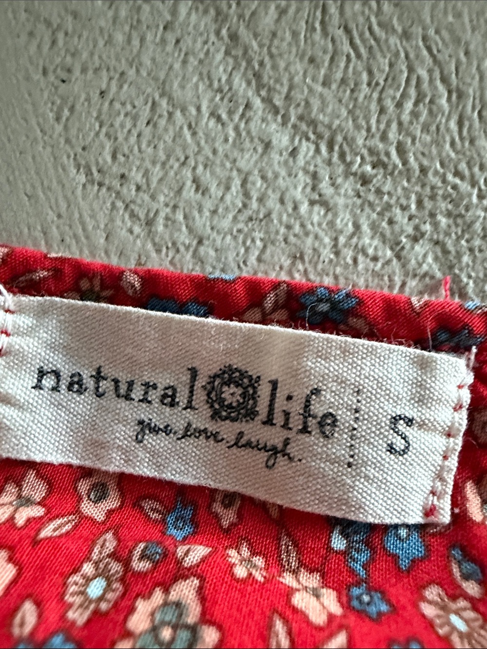 Natural Life Wide Leg Jumper Bohemian Oversized Jumpsuit Size Small Red Floral - Picture 5 of 6